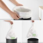 2.6-Gallon Trash Bags Heavy Duty - Heihaily Drawstring Kitchen Garbage Bags for Office/Bathroom, Leak-Proof Design, Odor Control Technology, Small Plastic Bags Clear(60 Count) - Image 6