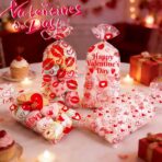 ONFAON Valentines Bags, 180pcs Valentines Goodie Bags with 200pcs Twists for Snacks Cookies Candy Packing, Cellophane Treat Bags for Classroom Parties, Kids, Coworkers - Image 6