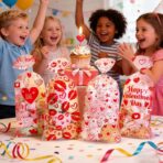 ONFAON Valentines Bags, 180pcs Valentines Goodie Bags with 200pcs Twists for Snacks Cookies Candy Packing, Cellophane Treat Bags for Classroom Parties, Kids, Coworkers - Image 7