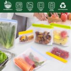 SPLF 6 Pack Stand-Up Reusable Gallon Freezer Bags Dishwasher Safe, Extra Thick 1 Gallon Leakproof Food Storage Bags, BPA and Silicone Free Freezer Bags for Meal Prep, Bread, Veggies, Home Organization - Image 3