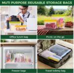 SPLF 6 Pack Stand-Up Reusable Gallon Freezer Bags Dishwasher Safe, Extra Thick 1 Gallon Leakproof Food Storage Bags, BPA and Silicone Free Freezer Bags for Meal Prep, Bread, Veggies, Home Organization - Image 8