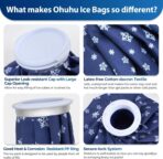 Ice Bags for Injuries Reusable: Ohuhu 3 Packs Ice Cold Packs Ice Bag Hot Water Hot & Cold Therapy Pain Relief for Knee Leg Injury No-Leak Breathable Waterproof Ice Bags 3 Sizes 6"/9"/11", Dark Blue - Image 4