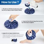 Ice Bags for Injuries Reusable: Ohuhu 3 Packs Ice Cold Packs Ice Bag Hot Water Hot & Cold Therapy Pain Relief for Knee Leg Injury No-Leak Breathable Waterproof Ice Bags 3 Sizes 6"/9"/11", Dark Blue - Image 8