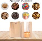 110 Pack Bread Bags for Homemade Bread 13.8" x 8.3" x 3.55",Sourdough Paper Bread Bags With Window,125 sealing stickers A Large Bakery Bags Used for Storage Bread Cookies & Snacks - Image 4