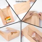 110 Pack Bread Bags for Homemade Bread 13.8" x 8.3" x 3.55",Sourdough Paper Bread Bags With Window,125 sealing stickers A Large Bakery Bags Used for Storage Bread Cookies & Snacks - Image 5