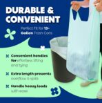 BPI 100% Home Compostable Kitchen Trash Bags, 13 Gallon 1.5 Mil Heavy Duty Unscented Plant Based Bags w/Handles, Tall Biodegradable Garbage, Compost & Food Scrap Waste Can Liners, 35 Ct - Image 5