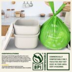 Compost Bags, Handle Tie Food Scrap Bags 3 Gallon,100 Count,Certified by BPI and ASTM D6400, Kitchen Compost Bin Compatible - Image 7