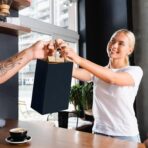 Prime Line Packaging Paper Gift Bags, Navy Blue Gift Bags Small with Handles, Shopping Bags for Business, Goodies, Party Favor, Welcome, Graduation, Bulk, 8x4x10, 100 Pack - Image 4