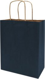 Prime Line Packaging Paper Gift Bags, Navy Blue Gift Bags Small with Handles, Shopping Bags for Business, Goodies, Party Favor, Welcome, Graduation, Bulk, 8x4x10, 100 Pack - Image 8