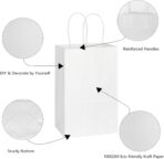 Toovip 100 Pack 5.25x3.25x8.25 Inch Small White Kraft Paper Bags with Handles Bulk, Gift Wrap Bags for Favor Grocery Retail Party Birthday Shopping Business Goody Craft Sacks Merchandise Take Out Cub - Image 4