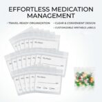 114PCS Travel Pill Organizer - RAINFLOW Bpa Free Pill Bags for Travel, Pack of 50 Clear Label Writing Baggies 50 Mylar Bags 7 Colors Small Ziplock Bag 7 Pill Box AM PM Supplements Baggies - Image 4
