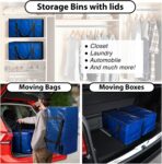 ClearSpace Heavy Duty Moving Bags or Storage Bag – Large Moving Boxes with Backpack Straps, Zippers & Handles – Perfect for Moving, College Dorm, Traveling, Camping, Christmas Decorations, 6 Pack - Image 3