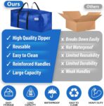 ClearSpace Heavy Duty Moving Bags or Storage Bag – Large Moving Boxes with Backpack Straps, Zippers & Handles – Perfect for Moving, College Dorm, Traveling, Camping, Christmas Decorations, 6 Pack - Image 5