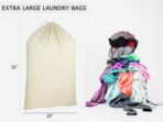 COTTON CRAFT Extra Large Laundry Bags -4 Pack Heavy Duty Durable Cotton Canvas Drawstring Closure Washable Laundry Bag - Back to School Travel College Dorm Basket Liner Clothes Organizer - XL 28 x 36 - Image 4