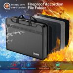 DocSafe Accordion File Organizer with Combination Lock,Fireproof Water Resistant Expanding File Folder with Multi Pockets,Document Organizer Home Office Travel Safe Storage for Letter Size Files,Black - Image 3