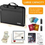 DocSafe Accordion File Organizer with Combination Lock,Fireproof Water Resistant Expanding File Folder with Multi Pockets,Document Organizer Home Office Travel Safe Storage for Letter Size Files,Black - Image 4