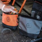 Klein Tools 55569 Stand-Up Zipper Bag Tool Pouch with Carabiners, Reinforced Gusseted Bottoms, Water Resistant 1680d, Multi-Size 5-Pack - Image 7