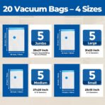 ETENWOLF 20 Pack Vacuum Storage Bags, Vacuum Seal Bags for Clothes and Travel, Space Saver Bags in Multiple Carry-On Sizes, Perfect for Luggage and Suitcases - Image 3