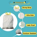 Strong Tall Kitchen Drawstring Trash Bags,big tall garbage can liners, 13 Gallon, Unscented, 50 Count - Image 7