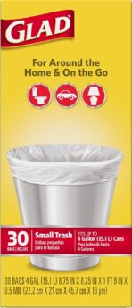 Glad Trash Bags, Small Garbage Bags - 4 Gallon White Trash Bag - 30 Count - Image 8