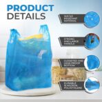 FERRIS 200 Count Large Plastic Shopping Bags with Handles (11"x17"x21") | Heavy-Duty Vest-Style Carrier Bags for Grocery Stores, Retail, Takeout, Markets & Kitchen Use - Blue - Image 5