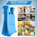 FERRIS 200 Count Large Plastic Shopping Bags with Handles (11"x17"x21") | Heavy-Duty Vest-Style Carrier Bags for Grocery Stores, Retail, Takeout, Markets & Kitchen Use - Blue - Image 7