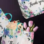 Fasmov 60 Pieces Thank You Gift Bags 12"x 15" with Soft Loop Handles, Floral Shopping Bags Reusable Plastic Shopping Bags Retail Shopping Goodie Bag for Gift, Boutique, Clothes, Grocery - Image 7