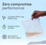 Vove Compostable Storage Bags 140 Ct Multi-Size (S/M/L/XL) – PFAS-Free, BPI Certified, Freezer Safe with Airtight Seal for Food & Meal Prep, Plant-Based - Image 4