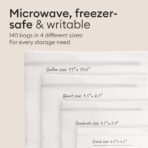 Vove Compostable Storage Bags 140 Ct Multi-Size (S/M/L/XL) – PFAS-Free, BPI Certified, Freezer Safe with Airtight Seal for Food & Meal Prep, Plant-Based - Image 6