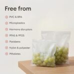 Vove Compostable Storage Bags 140 Ct Multi-Size (S/M/L/XL) – PFAS-Free, BPI Certified, Freezer Safe with Airtight Seal for Food & Meal Prep, Plant-Based - Image 9