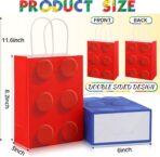 Sabary 12 Pieces Building Block Party Favor Gift Bags, Bricks Candy Treat Paper Bags, Gift Goodie Bags with Handle for Building Block Themed Birthday Party Baby Shower Decoration Supplies - Image 4