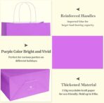 BagDream 8x4.25x10.5 Inch 100Pcs Purple Gift Bags Medium, Kraft Paper Bags with Handles Bulk for Welcome Party Favors, Baby Shower, Goody, Treat, Retail, Grocery Paper Sacks - Image 5