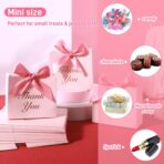 VGOODALL 24PCS Thank You Gift Bags, 4.5x3.9x1.8Inches Mini Party Favor Bags Pink small Candy Boxes with Ribbon Small Gift Boxes for Wedding Bridal Baby Shower Birthday Party - Image 7