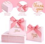 VGOODALL 24PCS Thank You Gift Bags, 4.5x3.9x1.8Inches Mini Party Favor Bags Pink small Candy Boxes with Ribbon Small Gift Boxes for Wedding Bridal Baby Shower Birthday Party - Image 8