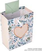 Hallmark 13" Large Gift Bag with Tissue Paper (Green Foliage, Gold Heart) for Weddings, Engagements, Anniversaries, Bridal Showers, and More - Image 5