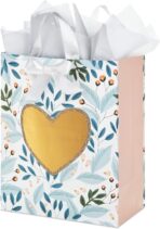 Hallmark 13" Large Gift Bag with Tissue Paper (Green Foliage, Gold Heart) for Weddings, Engagements, Anniversaries, Bridal Showers, and More - Image 7