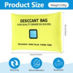 10 Packs 100g Rechargeable Silica Gel Desiccant Moisture Absorbing Bag for Storage Bin Indicating Silica Gel Desiccant Packet Reusable Dehumidifier Bag for Home Closet Car (5 x 3.5 Inches) - Image 3