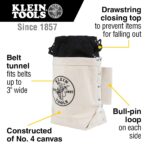 Klein Tools 5416TC Tool Bag, Top Closing Bolt Bag with 3-Inch Drawstring, Load Rated with Tunnel Connect, 5 x 10 x 9-Inch - Image 3
