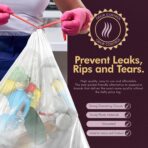 PAMI Recycling Tall Kitchen Drawstring Trash Bags- Extra-Strong Plastic Garbage Bags- Thick Trash Can Liners For Kitchen & Outdoor Bins- 2ft x2ft Unscented Trash Bags (13 Gallon – 60 Count – Clear) - Image 5