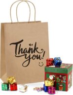 BagDream Brown Gift Bags 8x4.25x10.5 25Pcs Thank You Paper Gift Bags with Handles for Shopping, Wedding Birthday Party Favor, Retail, Merchandise, Business, Recycled Kraft Medium Paper Sacks - Image 5