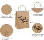 BagDream Brown Gift Bags 8x4.25x10.5 25Pcs Thank You Paper Gift Bags with Handles for Shopping, Wedding Birthday Party Favor, Retail, Merchandise, Business, Recycled Kraft Medium Paper Sacks - Image 6