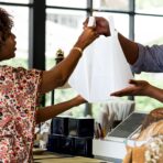 100 Pcs Half Tray Catering Bags Take out Bags Bulk Catering Bag with Cardboard Bottom and Soft Loop Handles for Restaurant, Retail, Business - Image 8