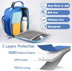 Lunch Box Kids,Premium Insulated Lunchbox for Girls Boys,Soft Mini Cooler Bag Back to School Thermal Reusable Lunch Bag for Work School Picnic (Blue) - Image 5