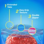 Ziploc Freezer Bags with New Grip 'n Seal Technology, Quart, 38 Count, Pack of 3 (114 Total Bags) - Image 4