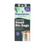 Repurpose Compostables Repurpose 3 Gallon, 11 Liter Super Strong, Small Compostable Trash Bags, Biodegradable Products Institute (BPI) Certified, 25 Count - Image 10