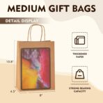 YEEHAW Brown Paper Bags with Handles Bulk 8"x4.5"x10.8" 100Pcs Gift Kraft Bags Medium Size, Brown Craft with Handles, Gifts Bag Bulk for Retail, Party, Shopping, Valentines - Image 3