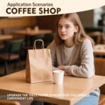 YEEHAW Brown Paper Bags with Handles Bulk 8"x4.5"x10.8" 100Pcs Gift Kraft Bags Medium Size, Brown Craft with Handles, Gifts Bag Bulk for Retail, Party, Shopping, Valentines - Image 9