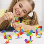 30 Pack Medium Snake Cube Fidget Toys Goodie Bag Stuffers for Kids, Treasure Box Toys for Classroom, Twist Puzzle for Party Favors, Birthday, Back to School Gifts, Stocking Stuffers for Kids - Image 5