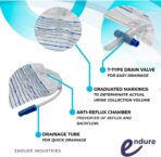 Endure Adult Sterile Urine Bag, 2000 ml, Unisex Emergency Medical Drainage Bag with Anti-Reflux Valve, Pack of 5 - Image 3