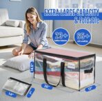 BAGAIL Heavy Duty Moving Bags with Strong Handle, Extra Large Moving Boxes, Storage Tote for Clothes, College Moving Supplies(Clear, 6 Pack) - Image 3